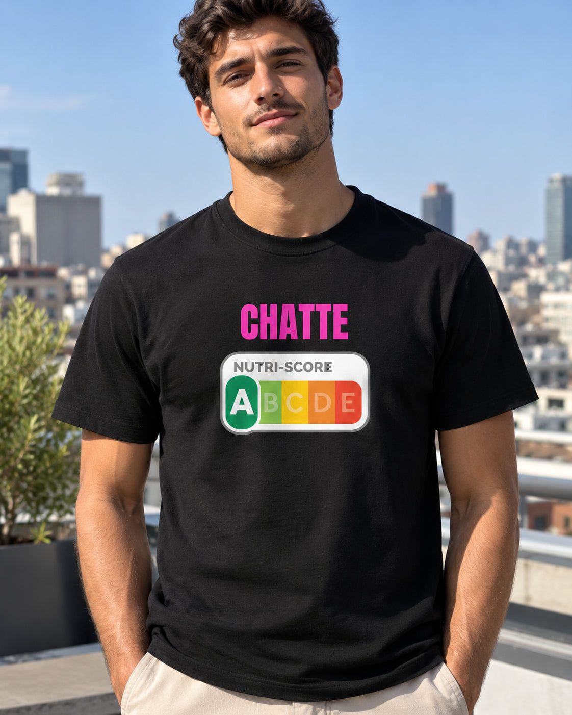 T-shirt humour décalé « Chatte » – noir ou blanc
